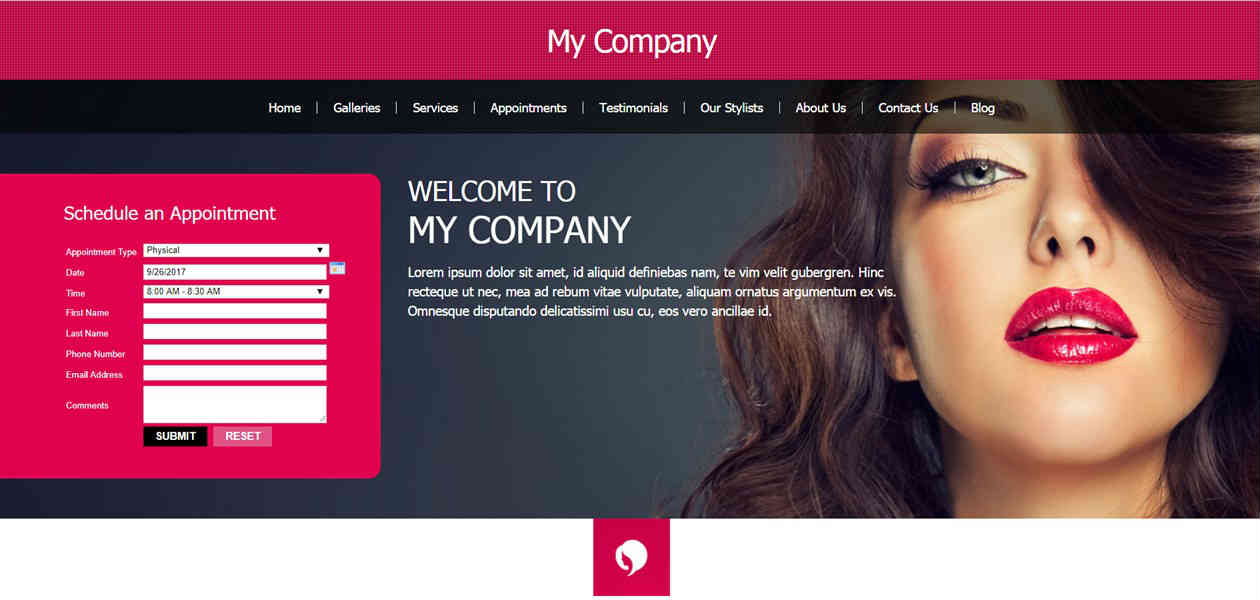 Beauty Salon Website Design Template